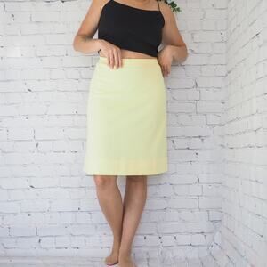 60s Vintage Donovin Galvani Yellow Skirt Size 8 Baby Yellow Knee A-Line Skirt‎